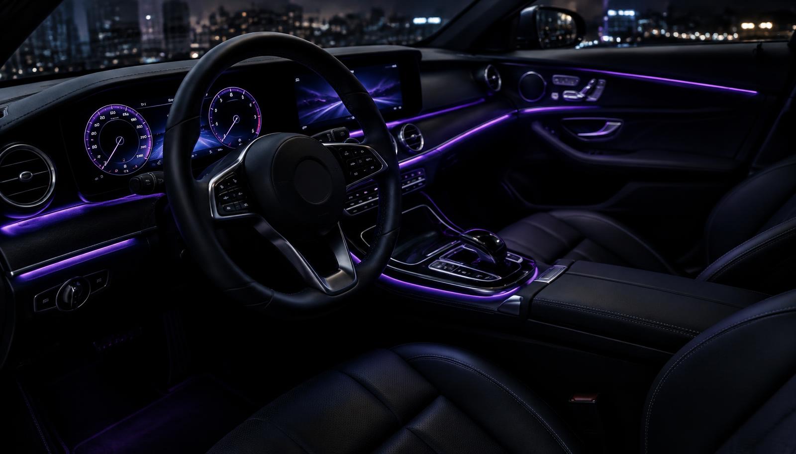 Interior premium cu lumini ambientale violet